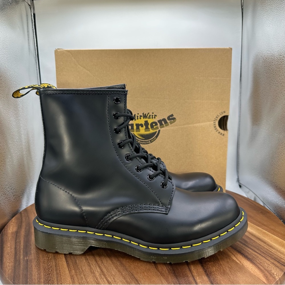 Dr. Martens 1460 Smooth Leather Lace Up Boots Black Women's Size 10